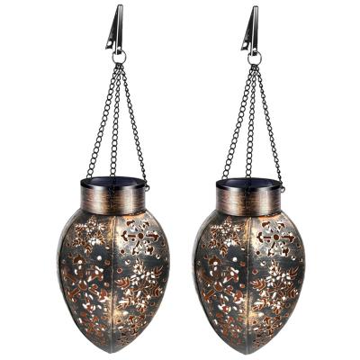 China Garden Hot - Selling Garden Pendant Lamp Metal Cavity Water Drop Clip Chain Decorative Lawn Lamp for sale