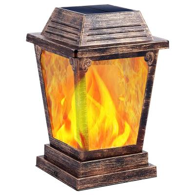 China FLASHING LANDSCAPE Metal to Blaze Solar Tree Stump Light LED Solar Outdoor Waterproof Landscape Decoration Lamp for sale