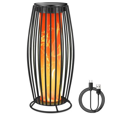 China Black flame solar candle light LANDSCAPE plant outlet simulation cage lamp suitable for decoration courtyard porch romantic road for sale