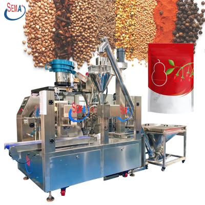 China Multifunctional Rotary Food Doypack Pre-made Pouch Filling Sealer Forming Zipper Powder Packaging Machine for sale