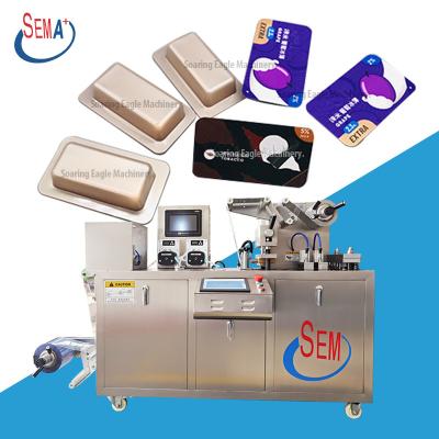 China Automatic Aluminum Plastic Beverage 80 Chocolate Foil Honey Wrapping Blister Packing Machine for sale