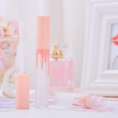 China Personal Skin Care Packaging Cosmetic Packaging Private Label DIY Matte Frosted Lip Glaze Empty Pipe Pink Lipstick 3ML Tube for sale