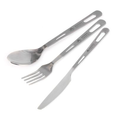 China Ti04 Ti05 Ti06 Sustainable Outdoor Camping Tableware Titanium Spoon Fork Knife Set Customize Cutlery Set High Grade for sale