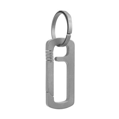 China Low MOQ Low MOQ Custom Logo Daily Outdoor Personalized Keychain Titanium Strong Spring Metal Hook For EDC Camping Gift Hunting for sale