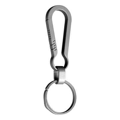 China Low MOQ Daily Outdoor Custom Custom Logo Metal Quick Release Titanium Ring Key Chain Hook For Gift Camping Gift Hike for sale