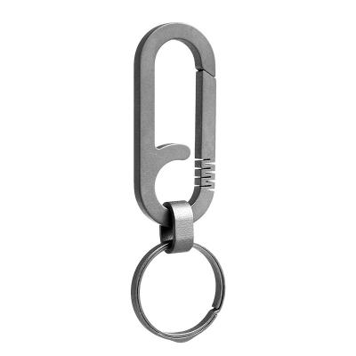 China Custom Unibody Titanium Daily Carabiner Metal Logo Key Chain Snap Hook Holder for Outdoor Car Swivels Gift Camping Rise for sale