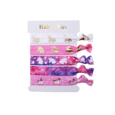 China 2020 Newcomer Team Bride DIY Elastic Custom Design Logo Sweet Hair Ties For Girls Hair Accessories for sale