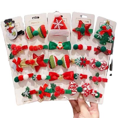 China 5Pcs/Set Christmas Sweet Hair Clips For Kids Gift Bow Hair Clip Hair Accessory for sale