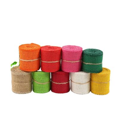 China White/Green/Gray/Red/Blue/Pink Floral Christmas Burlap Custom Colored Dye Cable Ribbons White/Green/Grey/Red/Blue/Pink Wholesale for sale