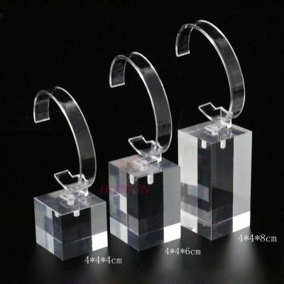 China 3Pack C Ring Watch Stand Acrylic Watch Display Stand Sets Custom Handmade Solid Block Base for sale