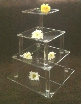 China Shopping mall plexiglass pyramid cupcake display for wedding for sale