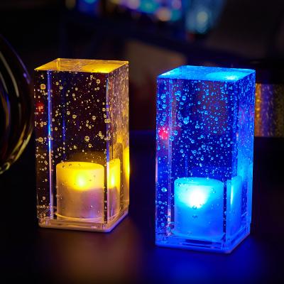 China Eco-friendly Portable RGB Crystal Bubble Table Lamps Cordless Battery Operated Rechargeable for sale