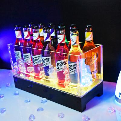 China 12 Bottle 24 Bottle Customized Viable Design Acrylic Cool Bin Luminous Ice Bucket for sale