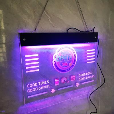 China Eco-friendly Custom Neon Wall Hang Art Display Light Sign Living Room Store ADV USB LED Decor RGB Colors Acrylic LED Sign for sale