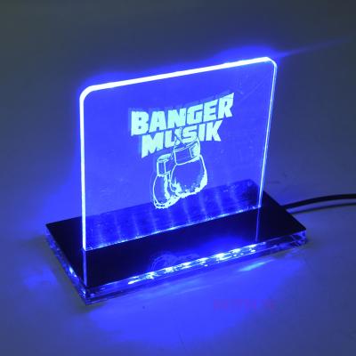 China New Products Eco - Friendly Block Clear Thick Acrylic Led Sign Holder With Free Standing for sale