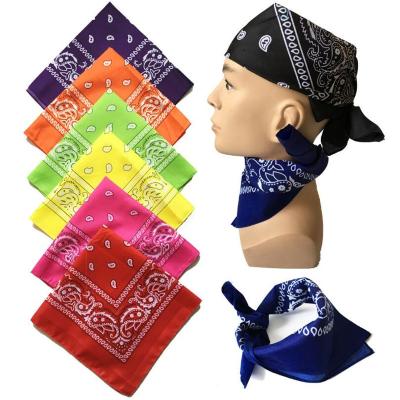 China Hot Selling Customized Bandana Eco-friendly Recyclable Logo Cotton Sports Headwear Face Printed Embroidered Silk Bandana for sale