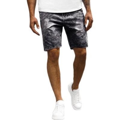 China Breathable Denim Ripped Short For High Street Casual Black Slim Straight Jeans Men'S Summer Color Short Pants for sale