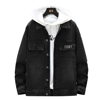 China High Quality Breathable Mens Denim Jacket Spring Autumn Casual Washed Black Boy for sale