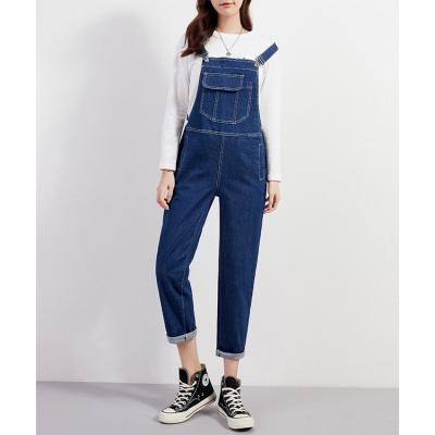 China Breathable Cargo Jeans Women Overall Spring Autumn Denim Jumpsuit Pants Workwear for sale