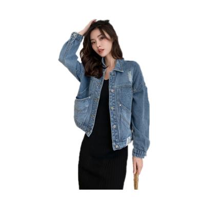 China Autumn And Spring Ladies Denim Jean Jacket And Coat Breathable Top Long-sleeves High Quality Women's for sale