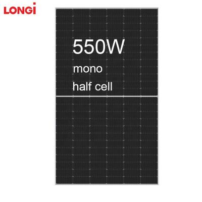 China Hot Promotional Longi Solar Power System Mono Photovoltaic Panel Half Cell 540w 550w 555w Solar Panel High Efficiency 182mm for sale