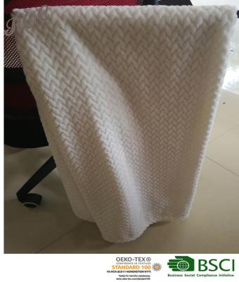 China Anti-pilling 3D embossed flannel blanket for sale