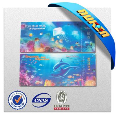 China Eco-friendly custom printed 3d concert ticket, entrance ticket, admission ticket for sale