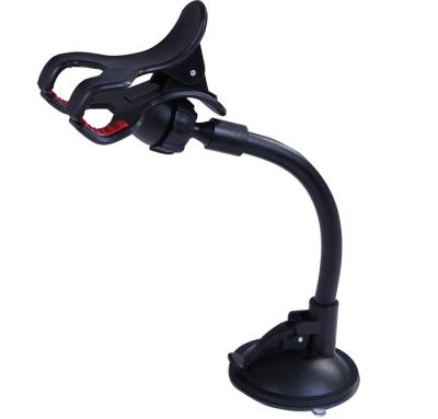 China Black Car Windscreen Suction Cup Mount Mobile Phone Holder With Goose Neck for sale