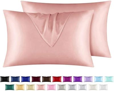 China 2 Pack Anti-Static Silky Satin Pillowcase Cool and Easy Wash for Hair and Skin Cool Super Soft and Luxury Pillow Cases Covers Rose Gold for sale