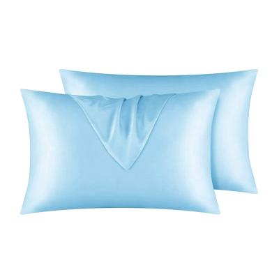 China Anti-Static Satin Pillow Cases For Hair And Skin, Deluxe Standard With Envelope Closure Pillow Cases Set 2, 20 x 26 Inch Baby Blue for sale