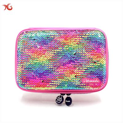 China Sequins Wholesale Stationary Low Price Pouch Bag Sequins Pencil Bag Customize PVC Case Stationary Bag School for sale