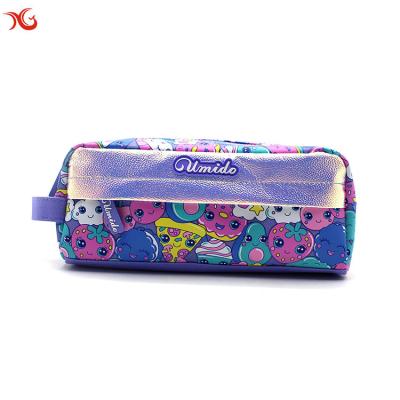 China Custom Printing Pattern Style PU Application Logo Pocket Pen Pouch Stationary Pencil Bag For Stationary for sale