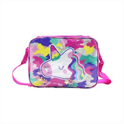 China Clear High Quality Pink PVC Lunch Box Unicorn Printing Cute Bag For Lunch for sale