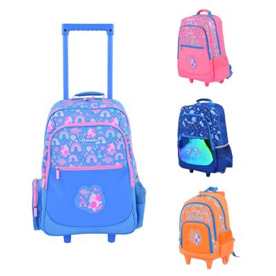 China Latest Customized Waterproof Portable Children Boys Girls Schoolbags School Trolley Bag With Wheels for sale