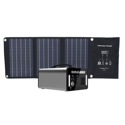 China Newest Large Capacity Backup Generator Solar Panel Wireless Charging Station Set 1000W Power Bank for sale