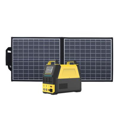 China Multifunction Type C 1000W 2000W Standby Grid Power Supply Kit Power Bank With Solar Solar Charging Panel for sale