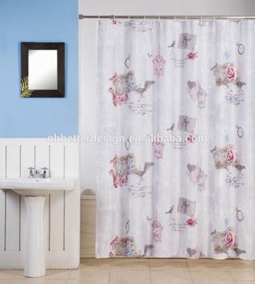 China Nice Sustainable Design Printed Polyester Shower Curtain for sale