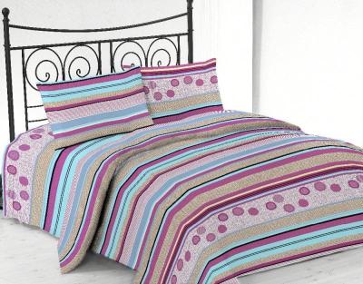 China Disposable Microfiber Printed Bed Sheet Set With Lilac Stripe Design for sale