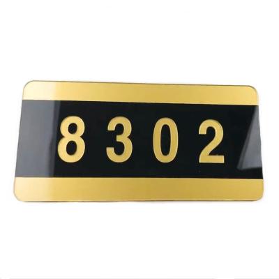 China Modern Acrylic Modern Hotel Room Number Plates Like House Number License Plate For Apartment Door Decoration for sale