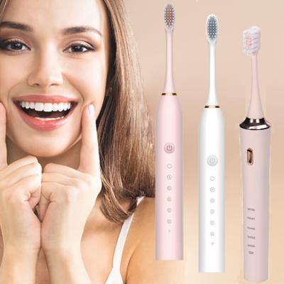 China Higher Frequency Shaking 2022 Rechargeable Waterproof Sonic Vibration Electric Toothbrush Smart Toothbrush for sale