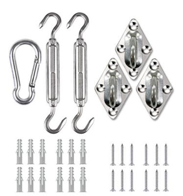 China Stainless Steel Hardware Kit Stainless Steel Accessary Includes Lanterns Pad Eyes Snap Hooks Screws Sunsail Installation for sale