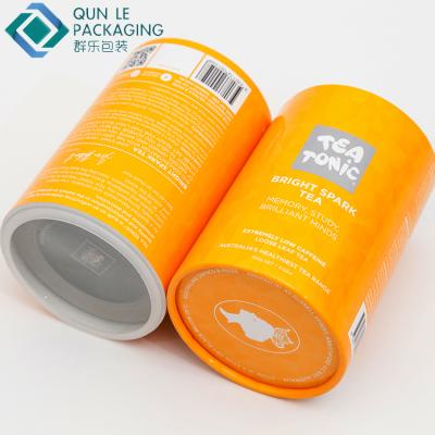 China Recyclable Airtight Custom Round Paper Packaging Can For Food Power Food Paper Storage Box for sale