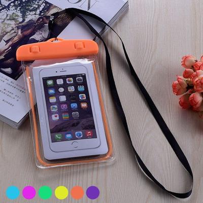 China Ourdoor Sports 2021 High Quality Luminous PVC Universal Cell Phone Waterproof Bag IPX8 For Outdoor Sports Swimming for sale