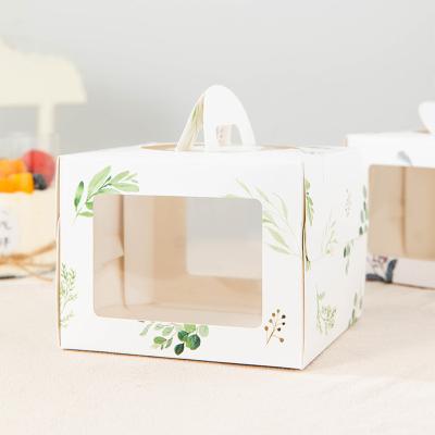 China High Quality Custom Portable Gift Food Packaging Materials Recycled Cardboard Kraft Paper Colorful Cake Packaging Box With Window for sale