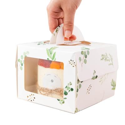 China Recycled Materials Customize Logo Cardboard Paper Food Packaging Cheesecake Packaging Transport Box With Clear Window for sale