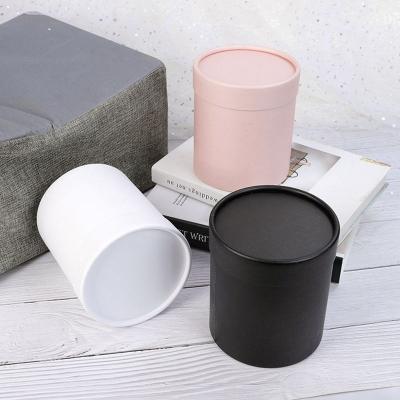 China Recycled Materials Wholesale Small Solid Color Packaging Gift Tube Circle Cardboard Flower Custom Printing Boxes for sale