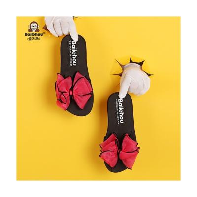 China Women Breathable Hot Summer Bohemia Cute Butterfly-Knotted Slippers Flat Flip Flop Jelly Sandals for sale