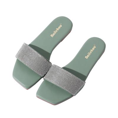 China 2021 Summer Diamond Jelly Sandals Women's Casual Slippers Women's Flat Sandals Women's Breathable Sandals for sale