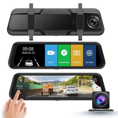 China NIGHT VISION Manufacture Car VCR Lens Dvr Dash Cam Dual 1080P 10 Inch Touch Car Camera Streaming Rear View Mirror Car DashCamera for sale