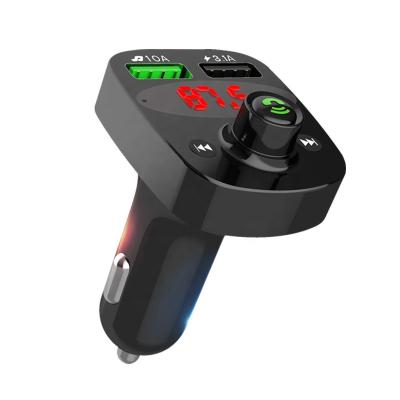 China 2021 New Model Handsfree Wireless FM Dual USB Car Charger Handsfree Car Accessories MP3 Player Private Phone Call for sale